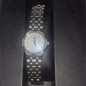 Movado Silver Bracelet Watch with diamonds White Mother-of-Pearl Dial